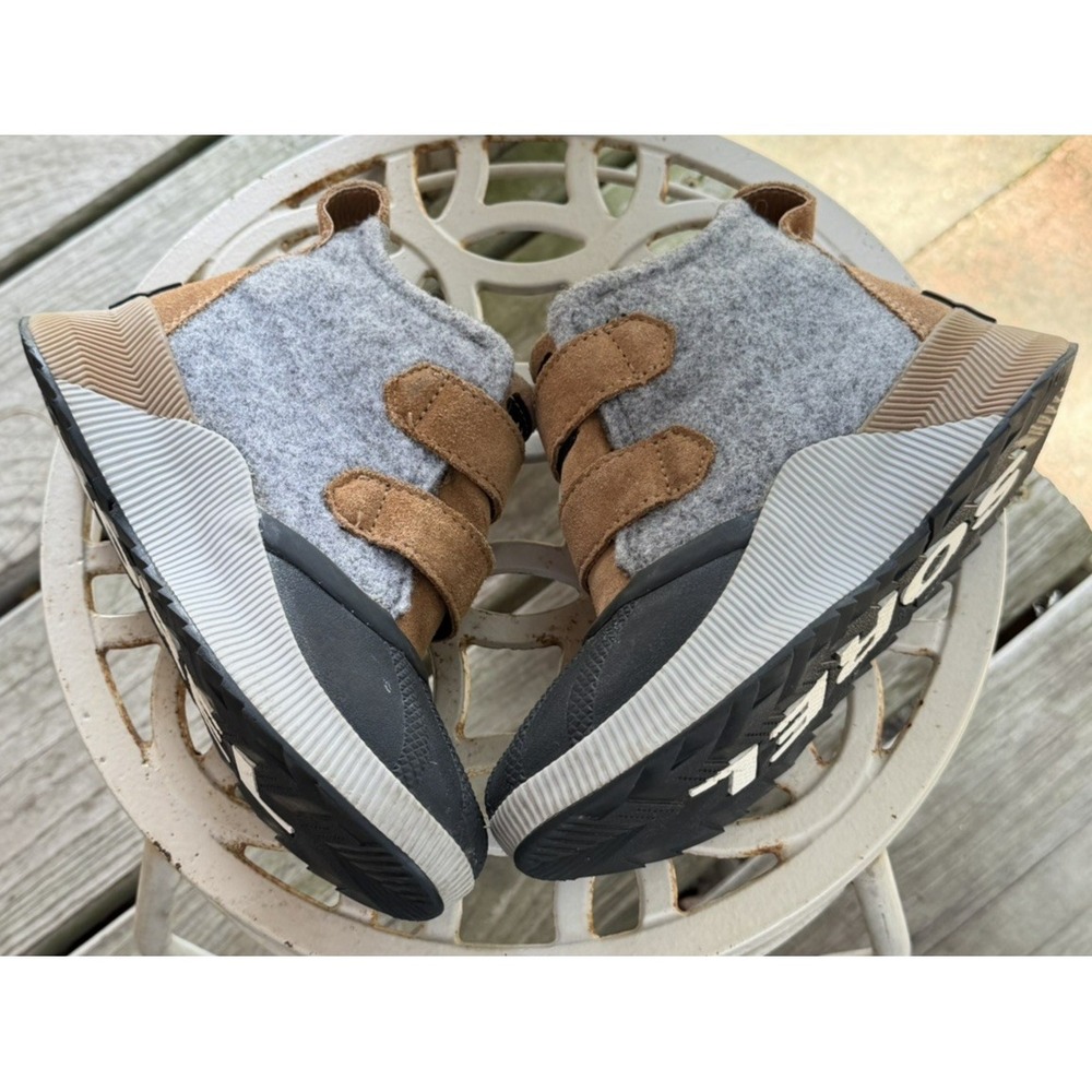 SOREL Kids Out N About Classic Waterproof Boots Grey Brown Felt Suede Size 13 - Picture 4 of 16